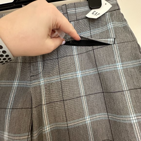 NWT GAP  Light Blue Plaid Cropped Pants - Picture 5 of 5